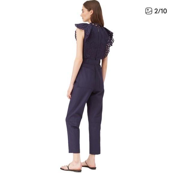 Rebecca Taylor Ariana Eyelet Embroidered Jumpsuit (6) - Picture 3 of 4